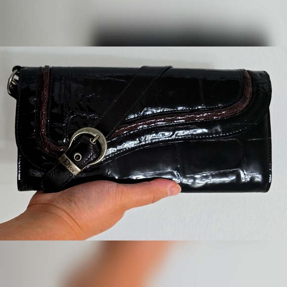 DIOR GAUCHO SHINY CROC EMBOSSED CLUTCH - Picture 9 of 9